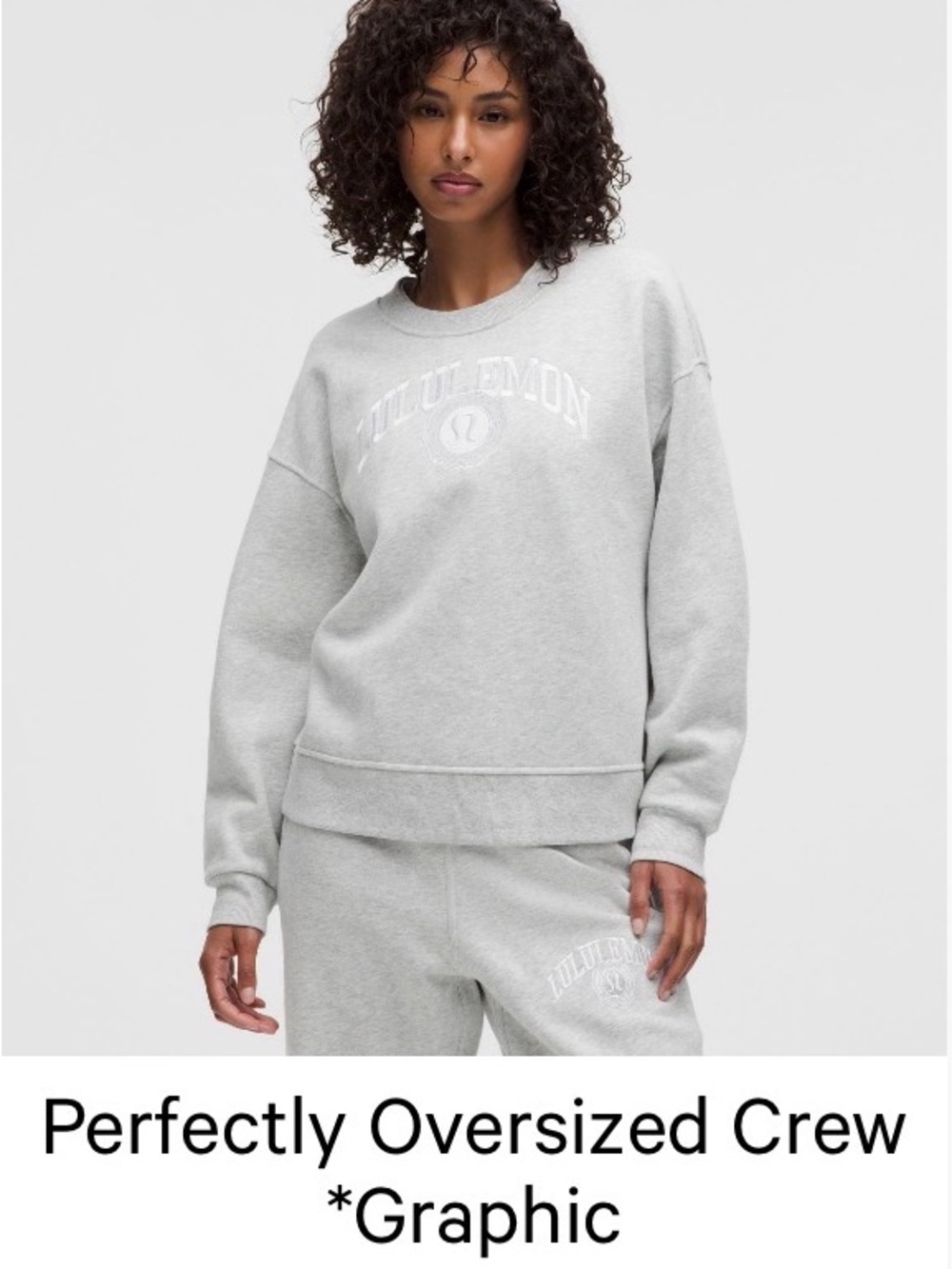 lululemon athletica Light Gray Perfectly Oversized Crew Sweatshirt